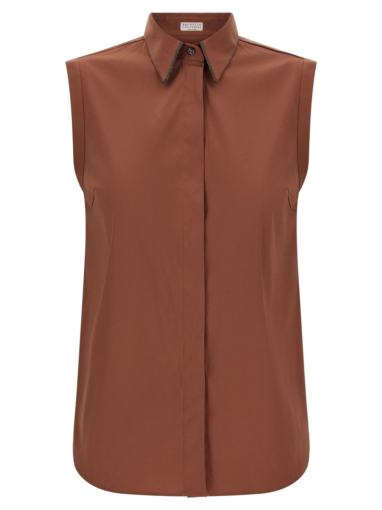 Brunello Cucinelli Brown Cotton Blouse