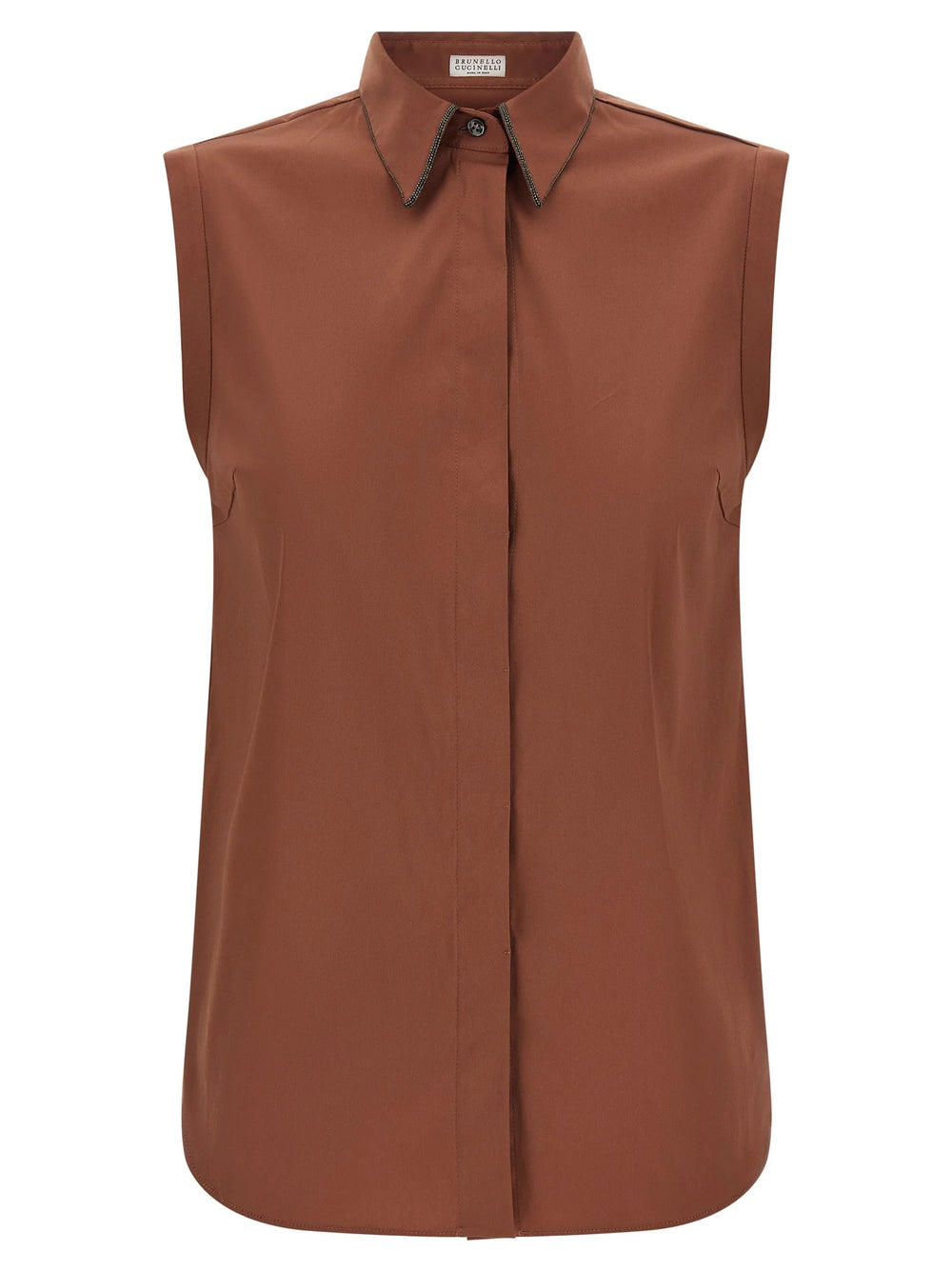 Brunello Cucinelli Brown Cotton Blouse