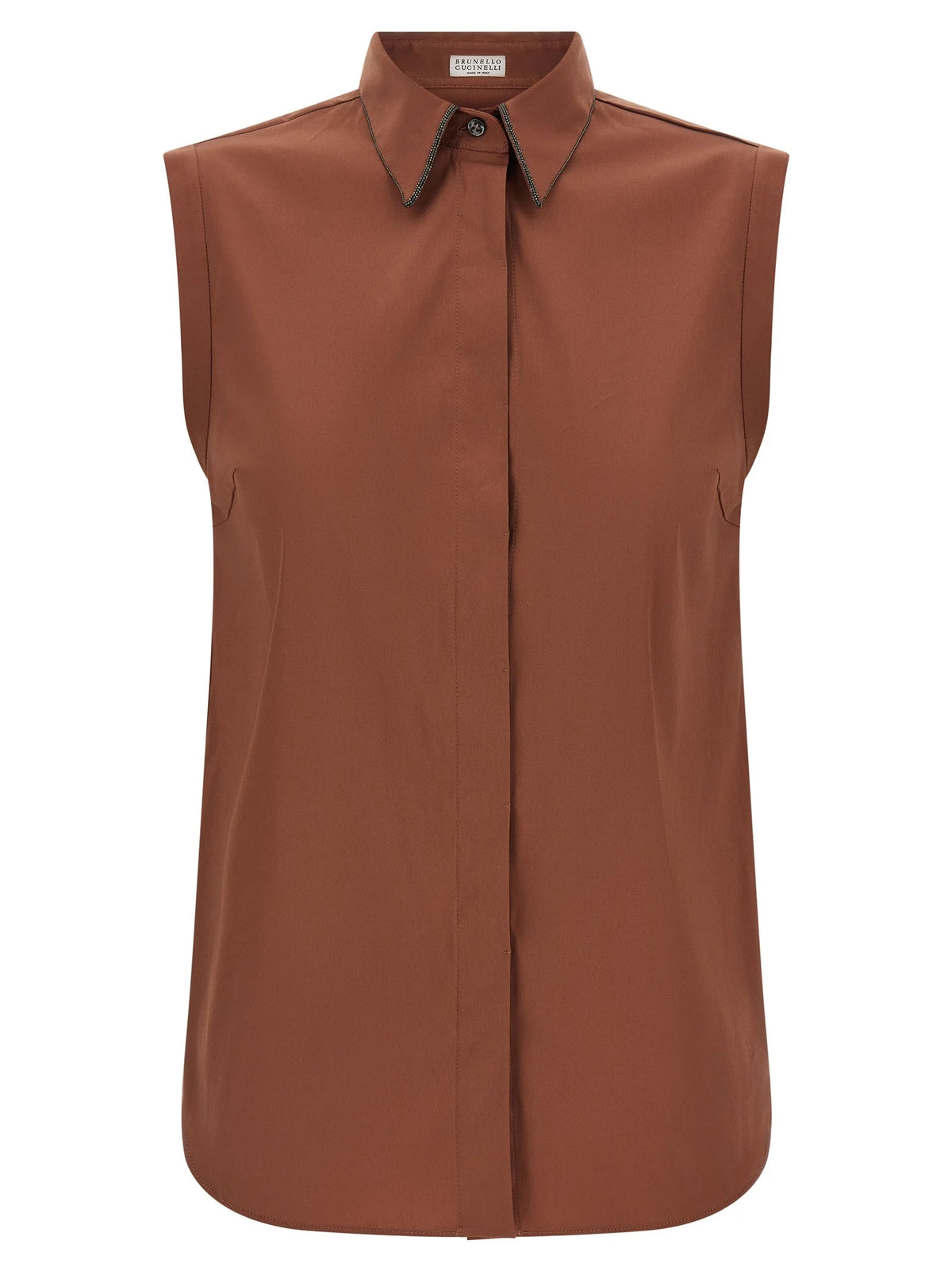 Brunello Cucinelli Brown Cotton Blouse