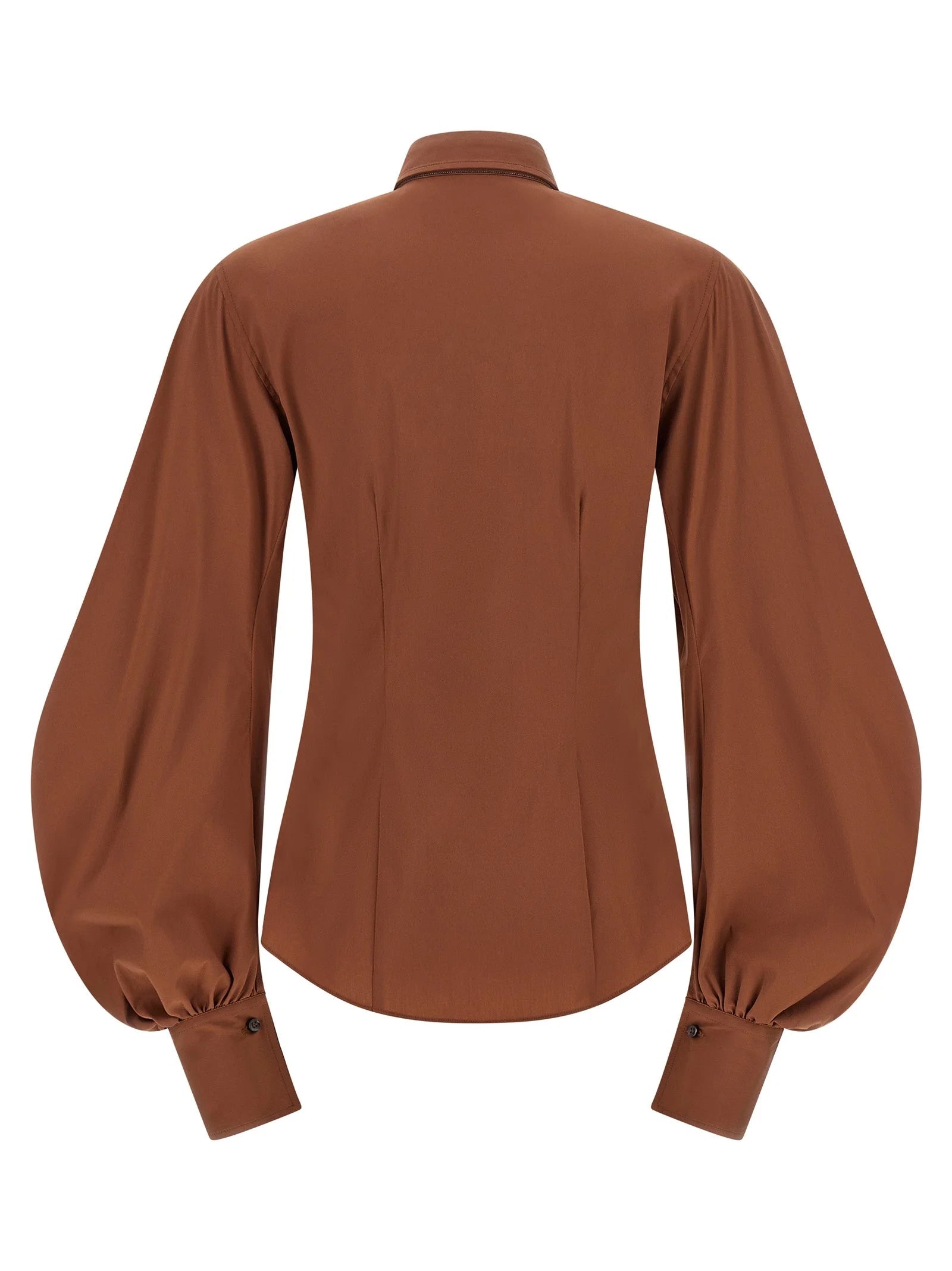 Brunello Cucinelli Brown Cotton Blouse
