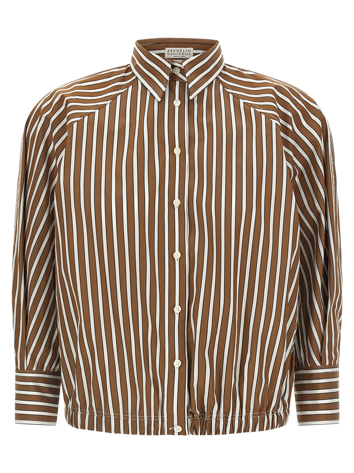 Brunello Cucinelli Brown Cotton Blouse