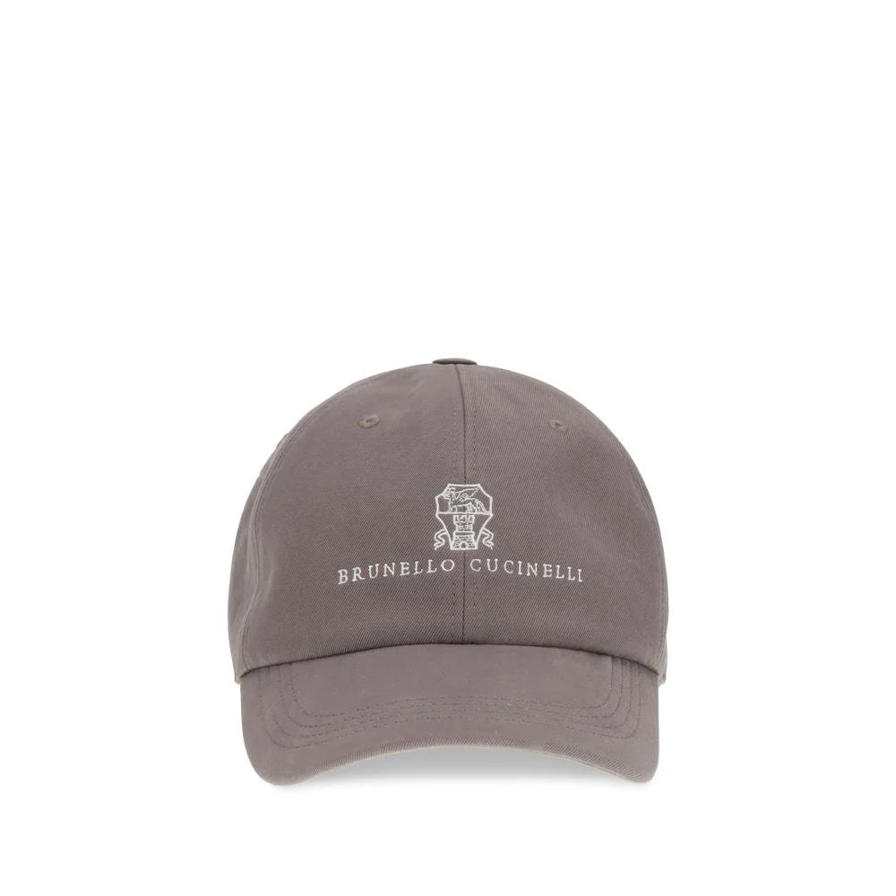 Brunello Cucinelli Brown Cotton Cap (Baseball Hat)
