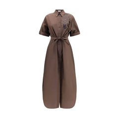 Brunello Cucinelli Brown Cotton Casual Dress - M