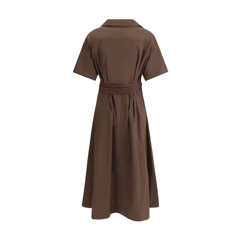 Brunello Cucinelli Brown Cotton Casual Dress - M - Dresses
