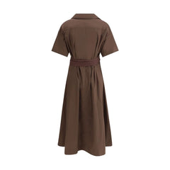 Brunello Cucinelli Brown Cotton Casual Dress - M - Dresses
