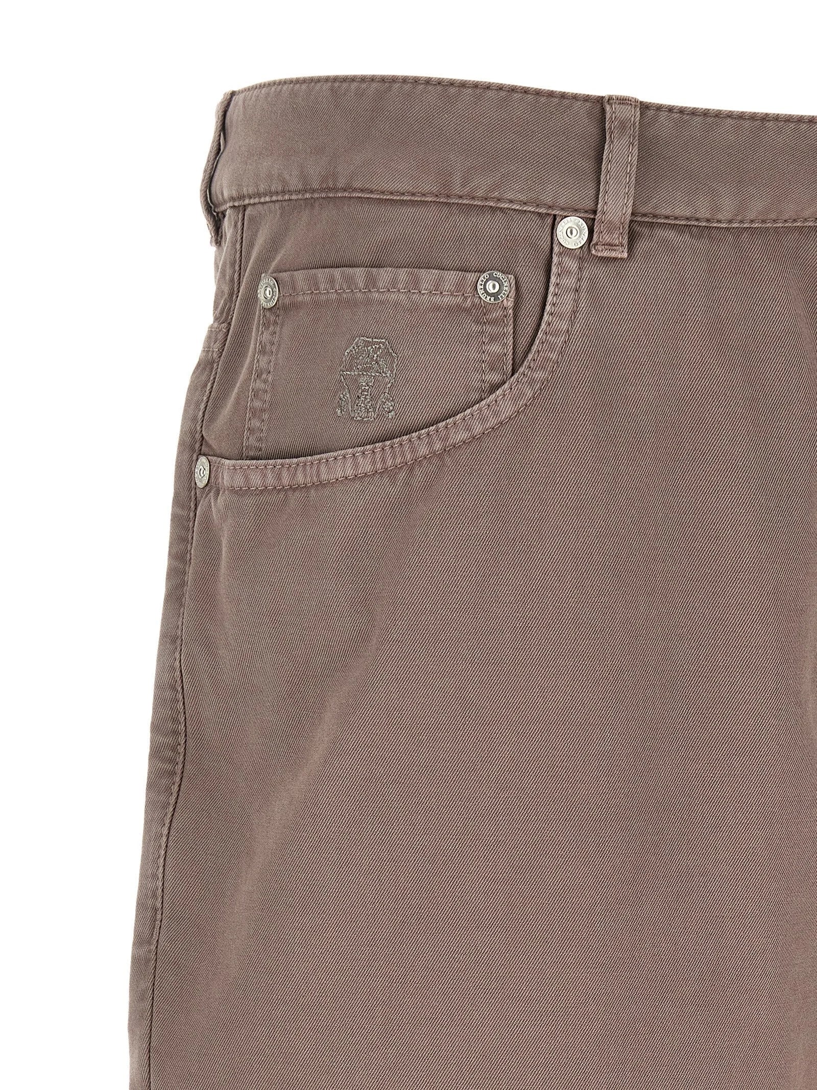 Brunello Cucinelli Brown Cotton Casual Pants