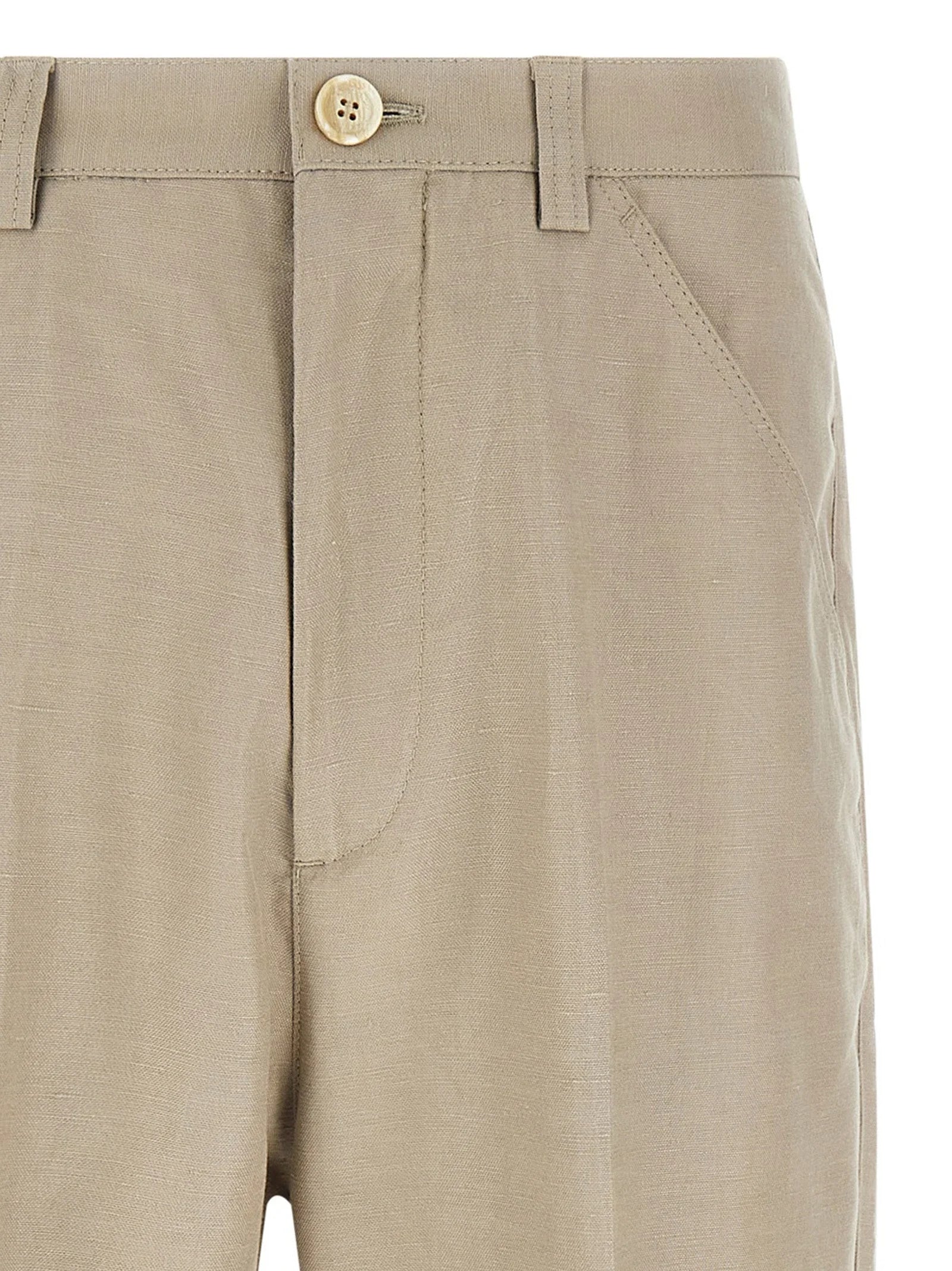 Brunello Cucinelli Brown Cotton Casual Pants