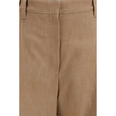 Brunello Cucinelli Brown Cotton Casual Pants