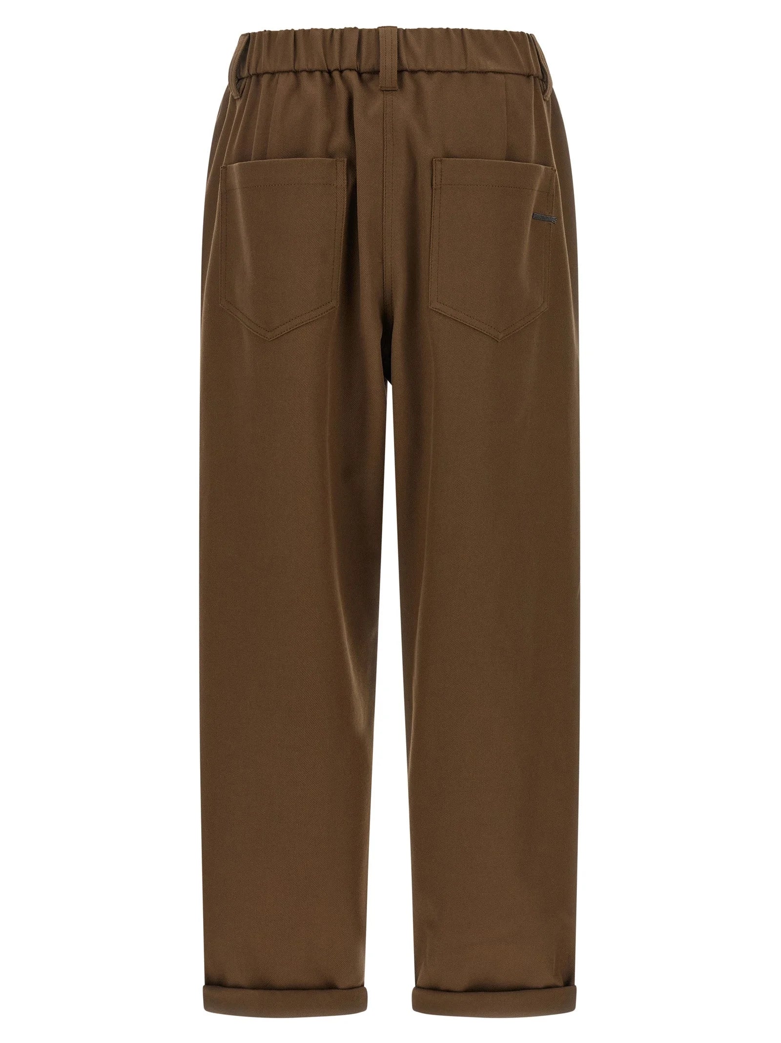 Brunello Cucinelli Brown Cotton Casual Pants