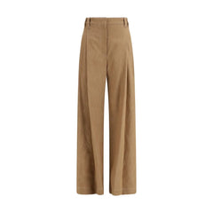 Brunello Cucinelli Calças Casuais de Algodão Castanho - IT42 | L