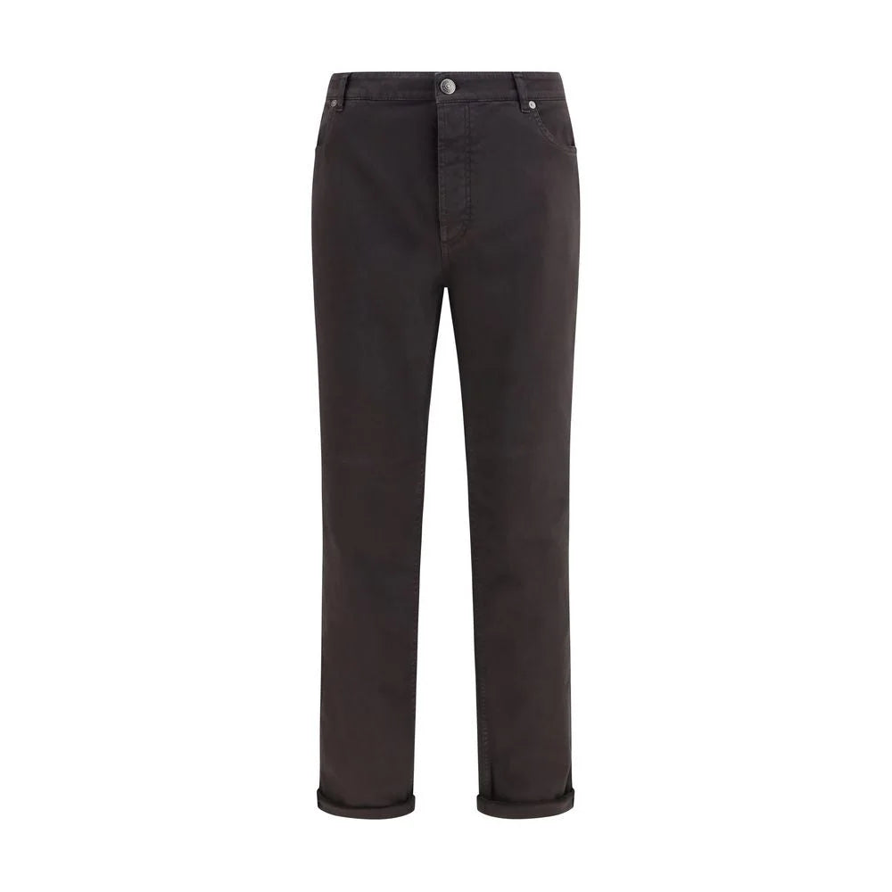 Brunello Cucinelli Brown Cotton Cropped Jeans
