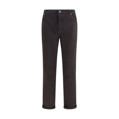 Brunello Cucinelli Brown Cotton Cropped Jeans