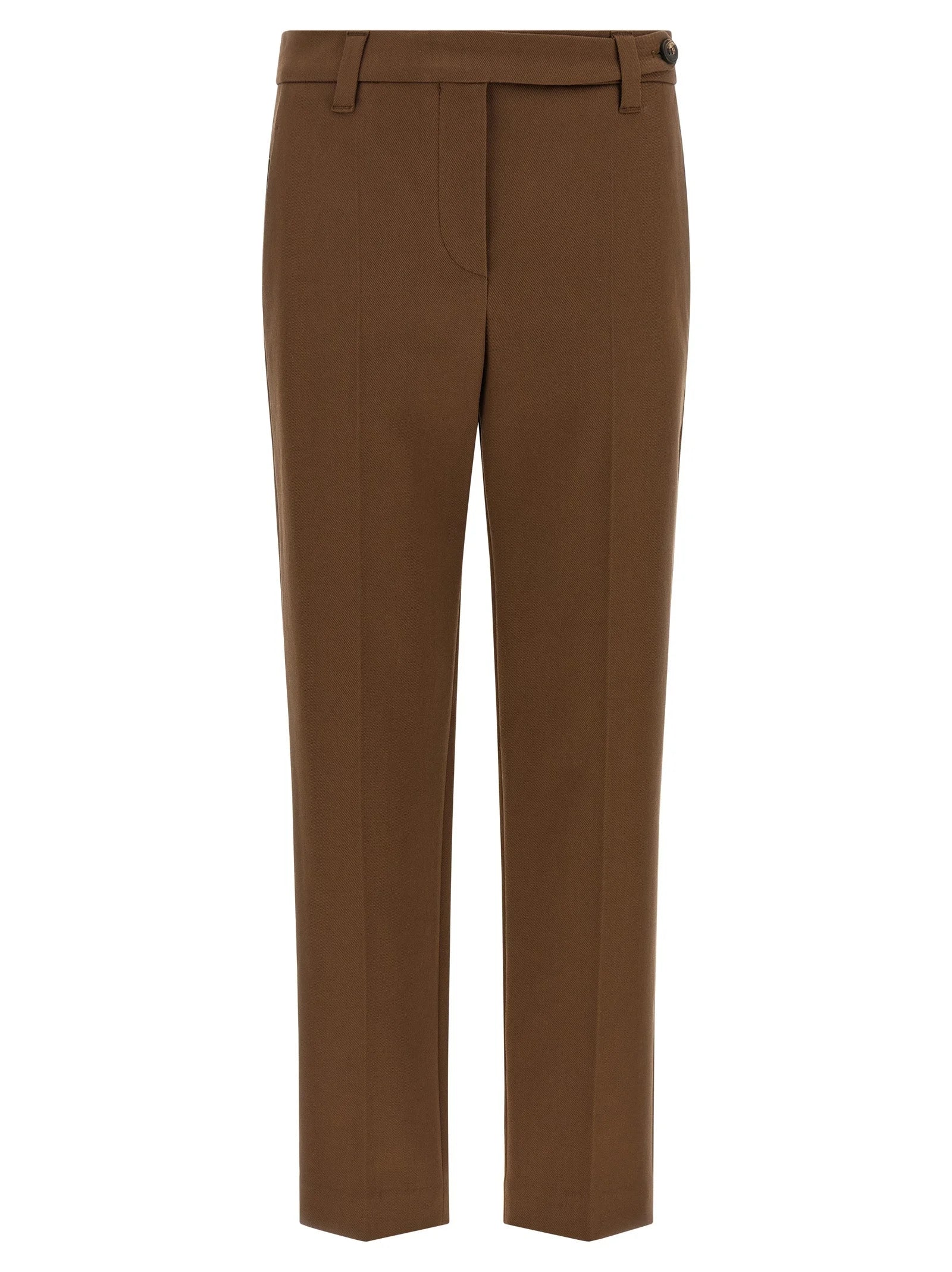 Brunello Cucinelli Brown Cotton Cropped Pants