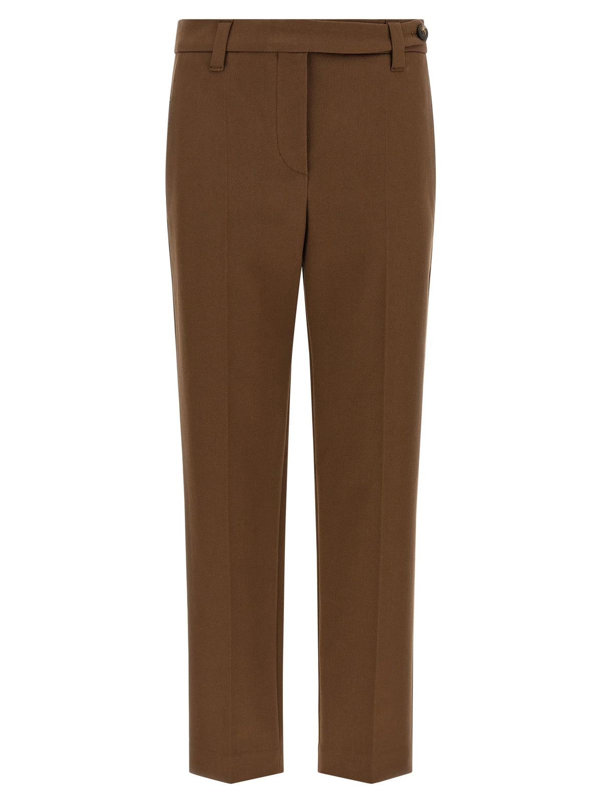 Brunello Cucinelli Brown Cotton Cropped Pants