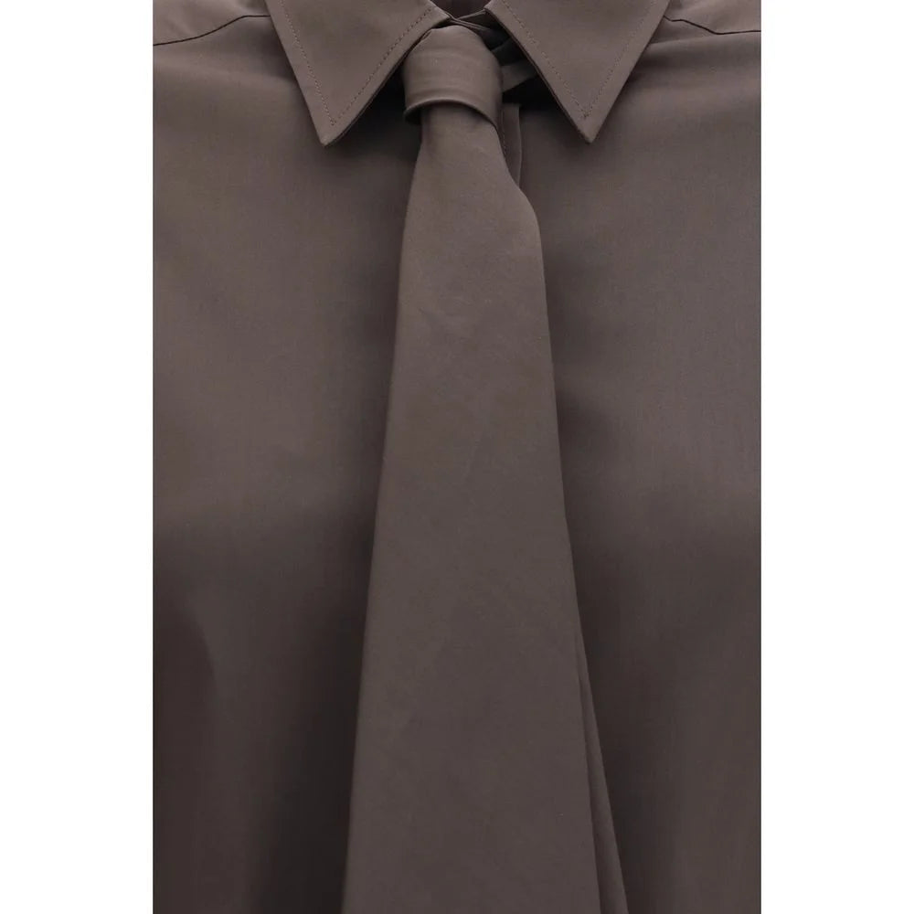 Brunello Cucinelli Brown Cotton Dress Shirt