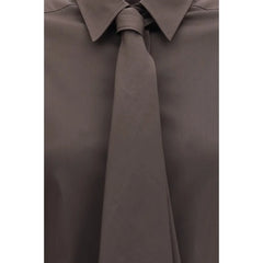 Brunello Cucinelli Brown Cotton Dress Shirt