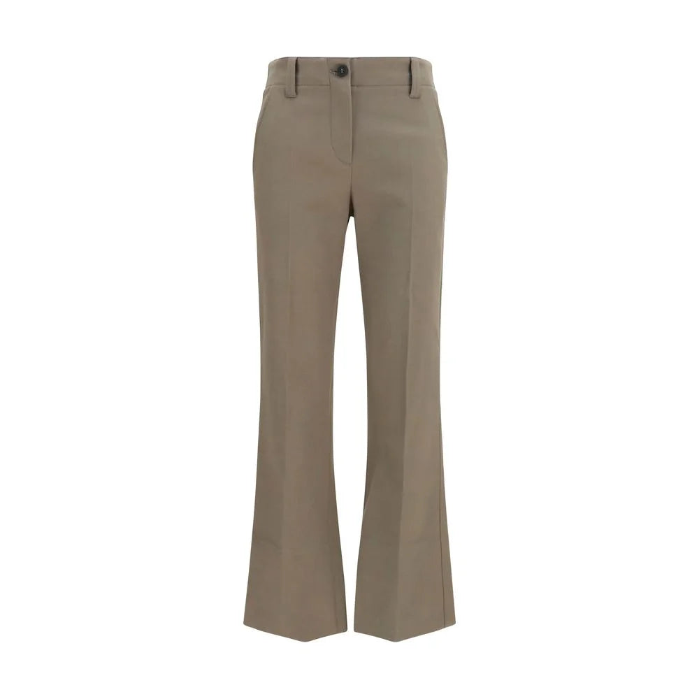 Brunello Cucinelli Brown Cotton Flared Pants - IT46|XL