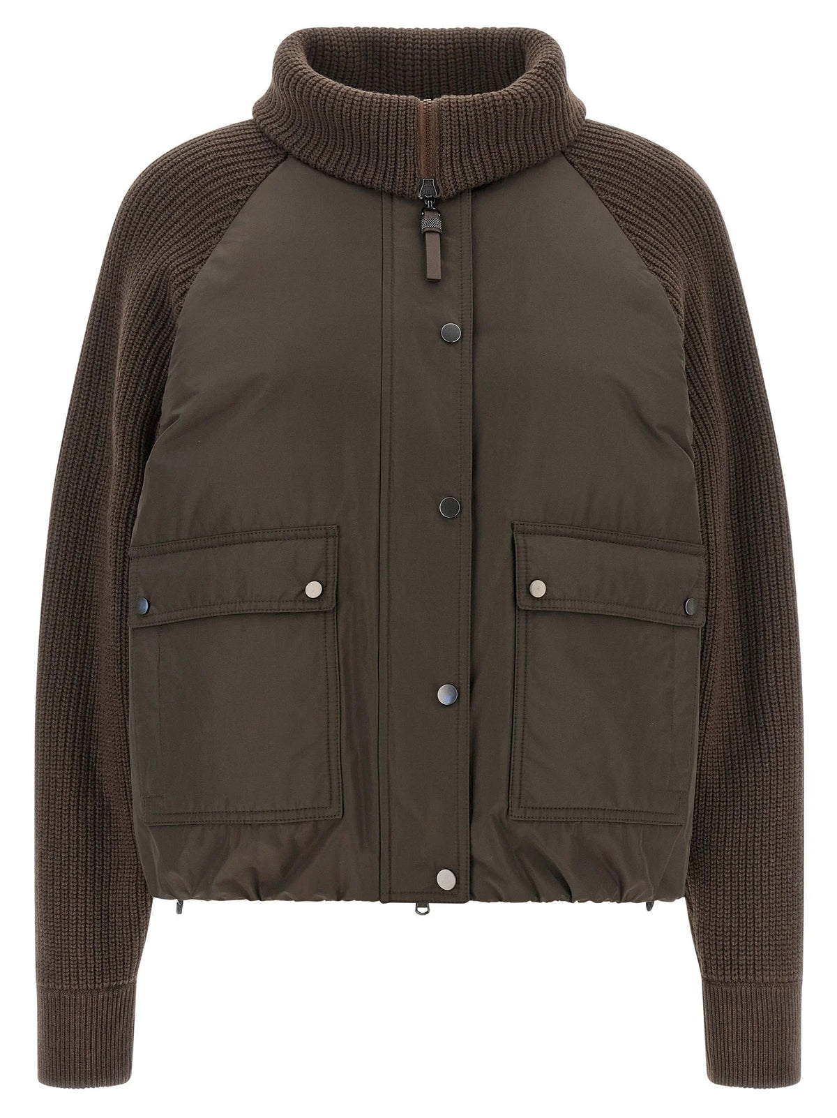 Brunello Cucinelli Brown Cotton Full-Length Jacket
