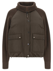 Brunello Cucinelli Brown Cotton Full-Length Jacket