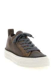 Brunello Cucinelli Brown Cotton Low Top Sneakers - EU36/US6