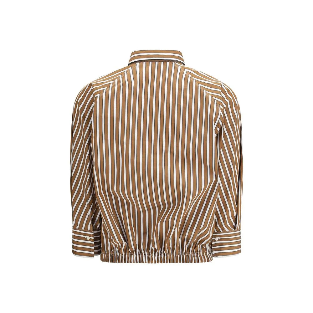 Brunello Cucinelli Brown Cotton Pattern Shirt - S