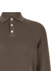 Brunello Cucinelli Brown Cotton Polo Shirt