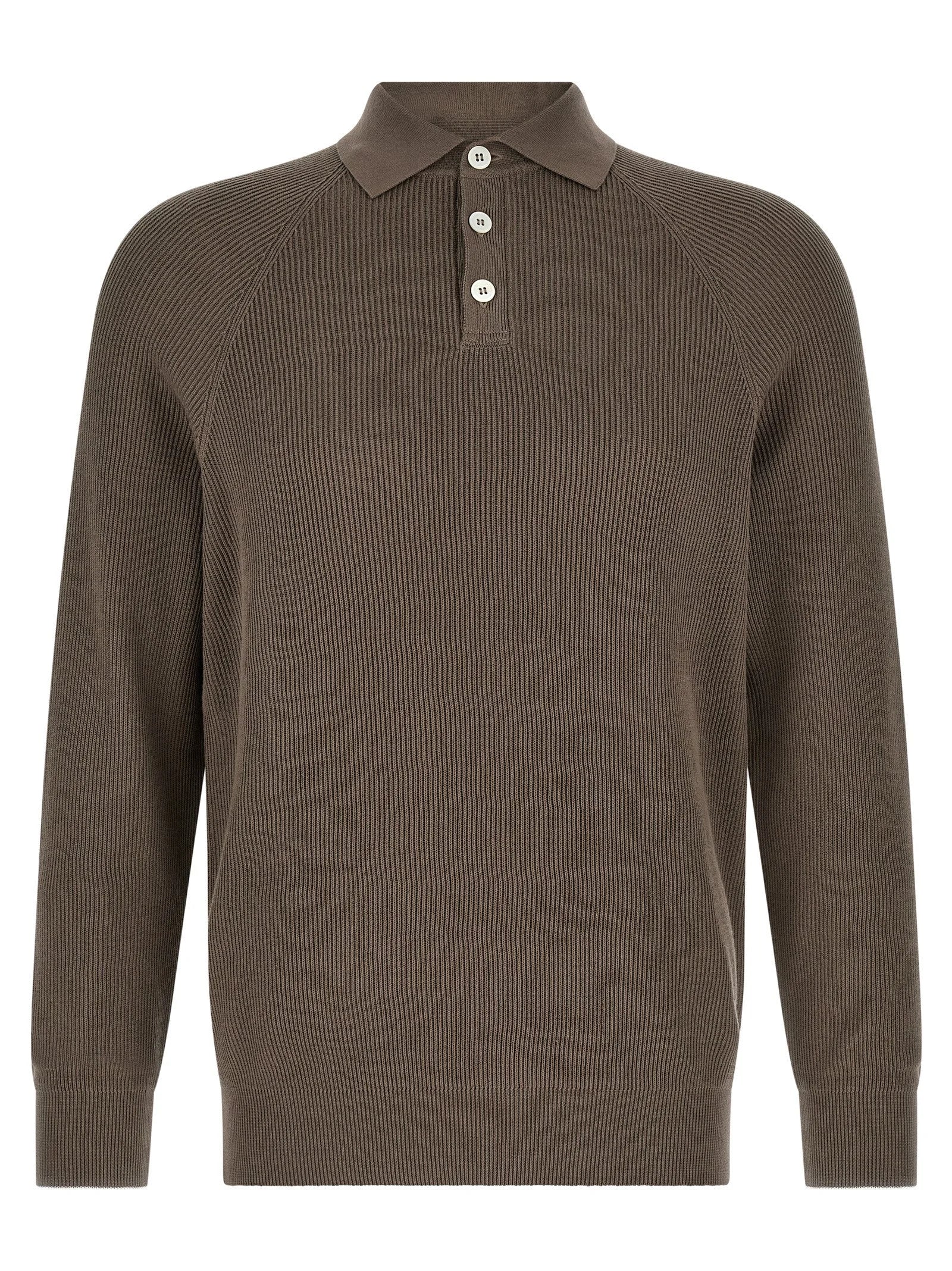 Brunello Cucinelli Brown Cotton Polo Shirt