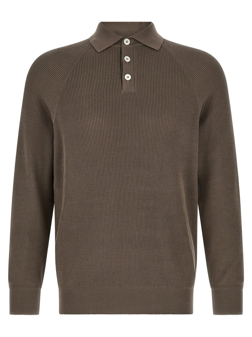 Brunello Cucinelli Brown Cotton Polo Shirt
