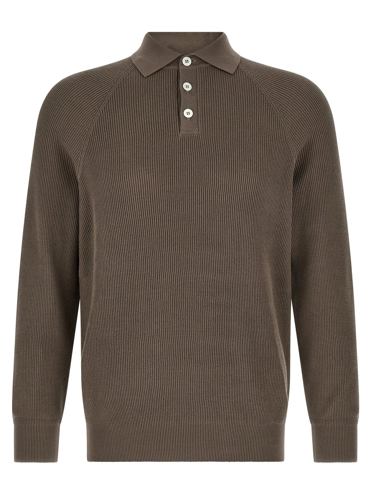 Brunello Cucinelli Brown Cotton Polo Shirt