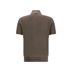 Brunello Cucinelli Brown Cotton Polo Shirt