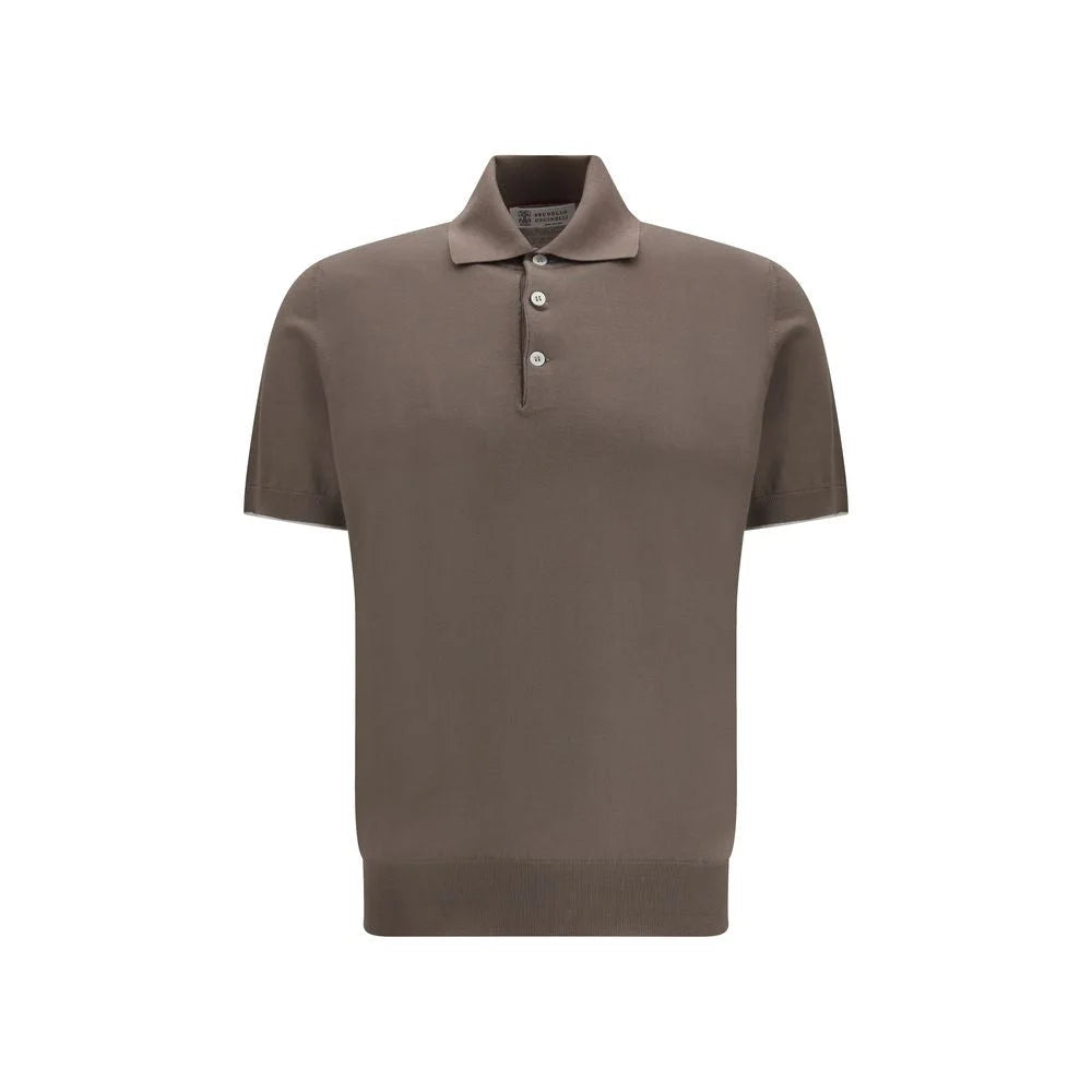 Brunello Cucinelli Brown Cotton Polo Shirt
