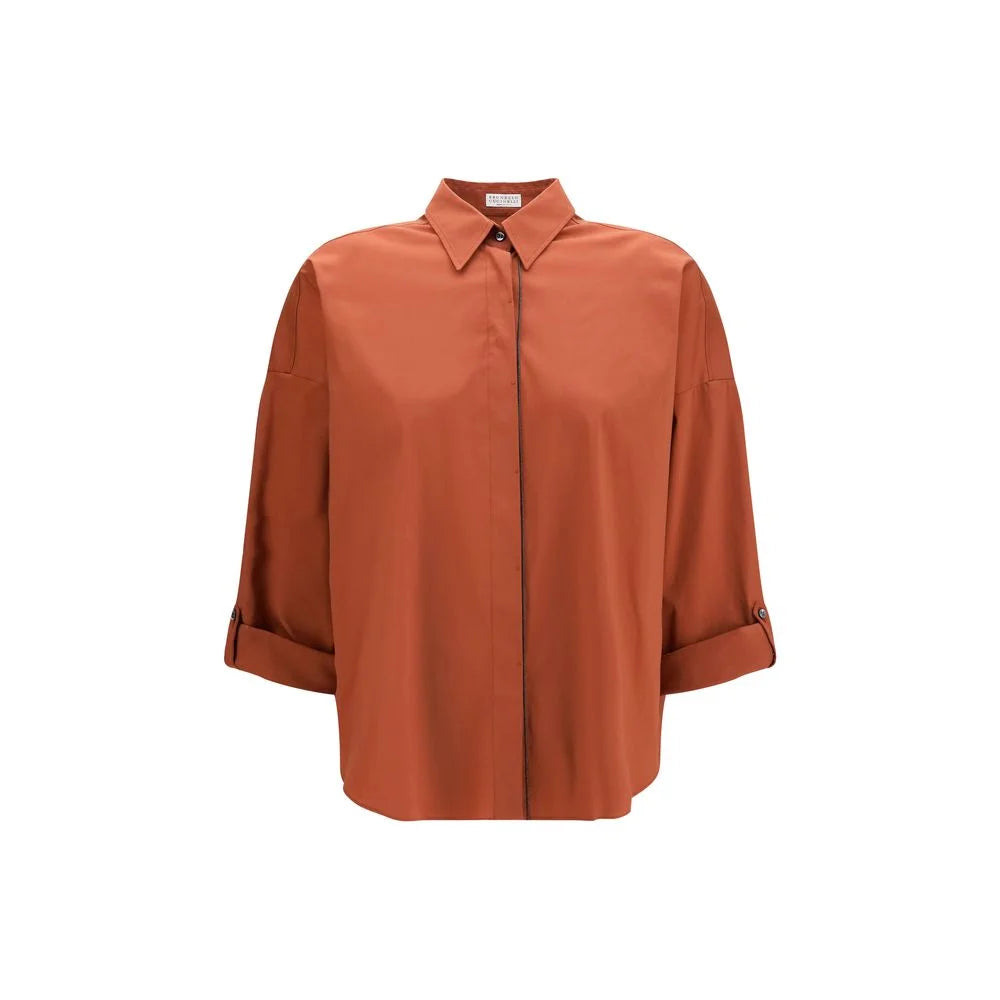 Brunello Cucinelli Brown Cotton Shirt - XL