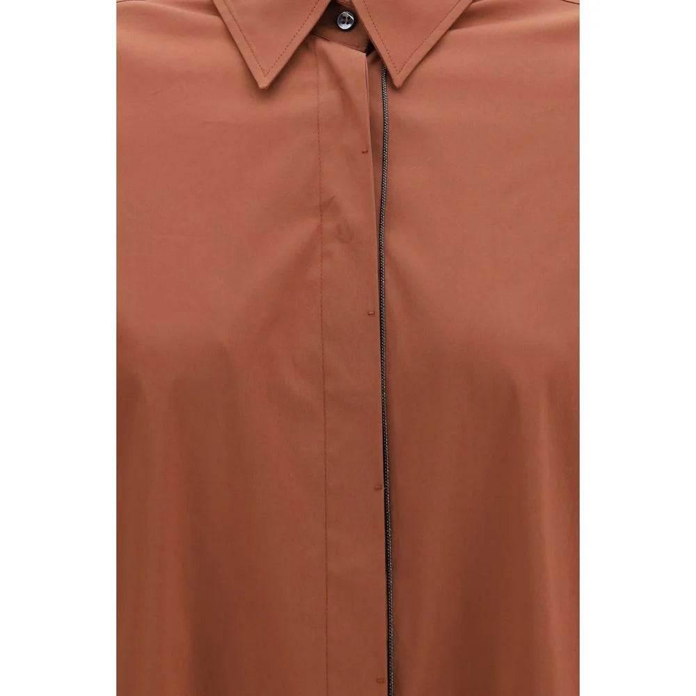 Brunello Cucinelli Brown Cotton Shirt - XL