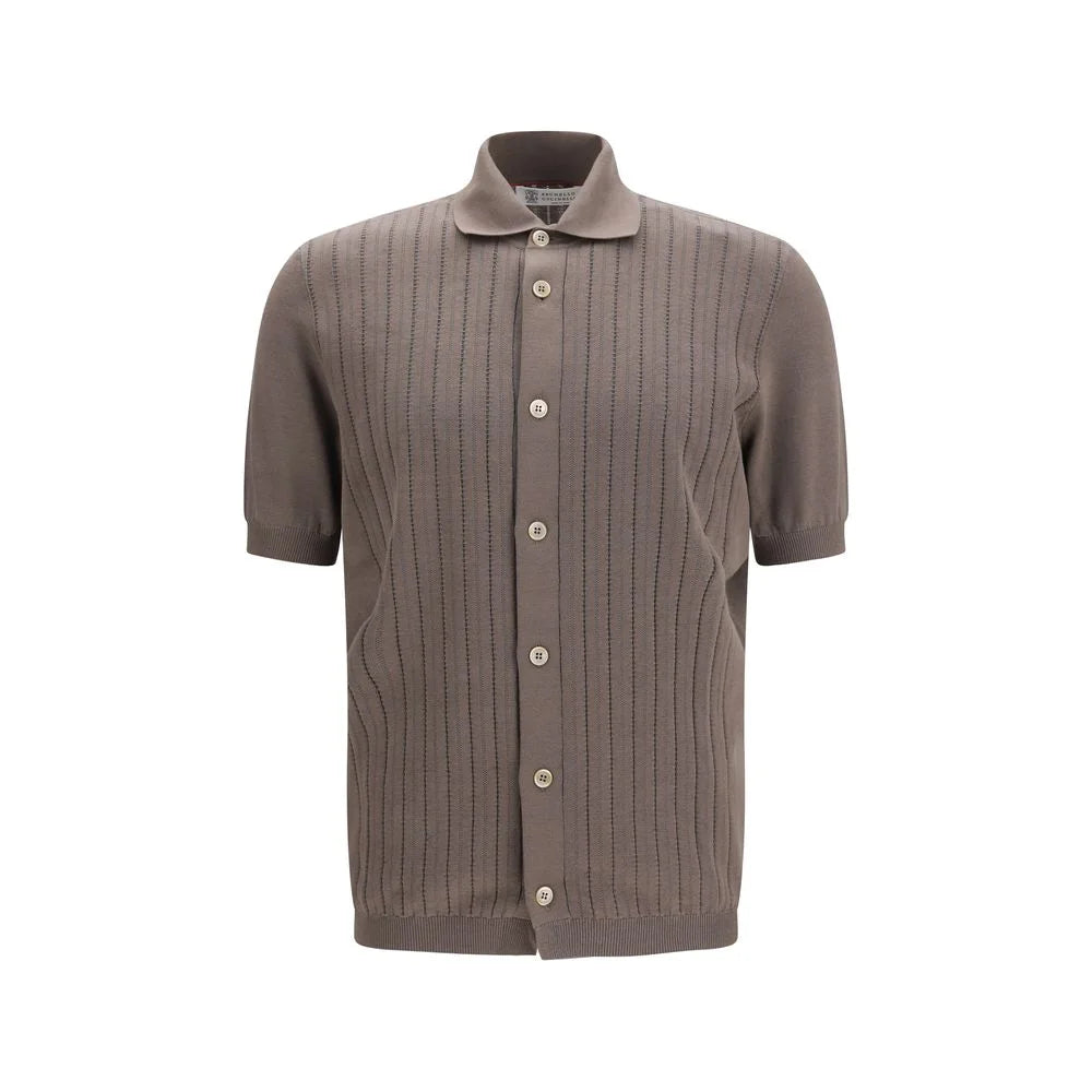 Brunello Cucinelli Brown Cotton Shortsleeve Shirt
