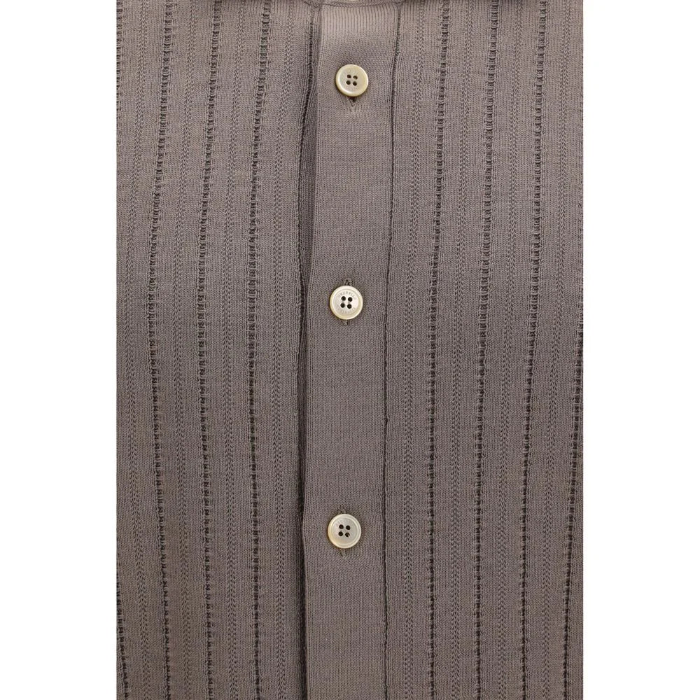 Brunello Cucinelli Brown Cotton Shortsleeve Shirt