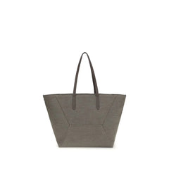 Brunello Cucinelli Brown Cotton Shoulder Bag