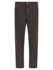 Brunello Cucinelli Brown Cotton Straight-Leg Jeans