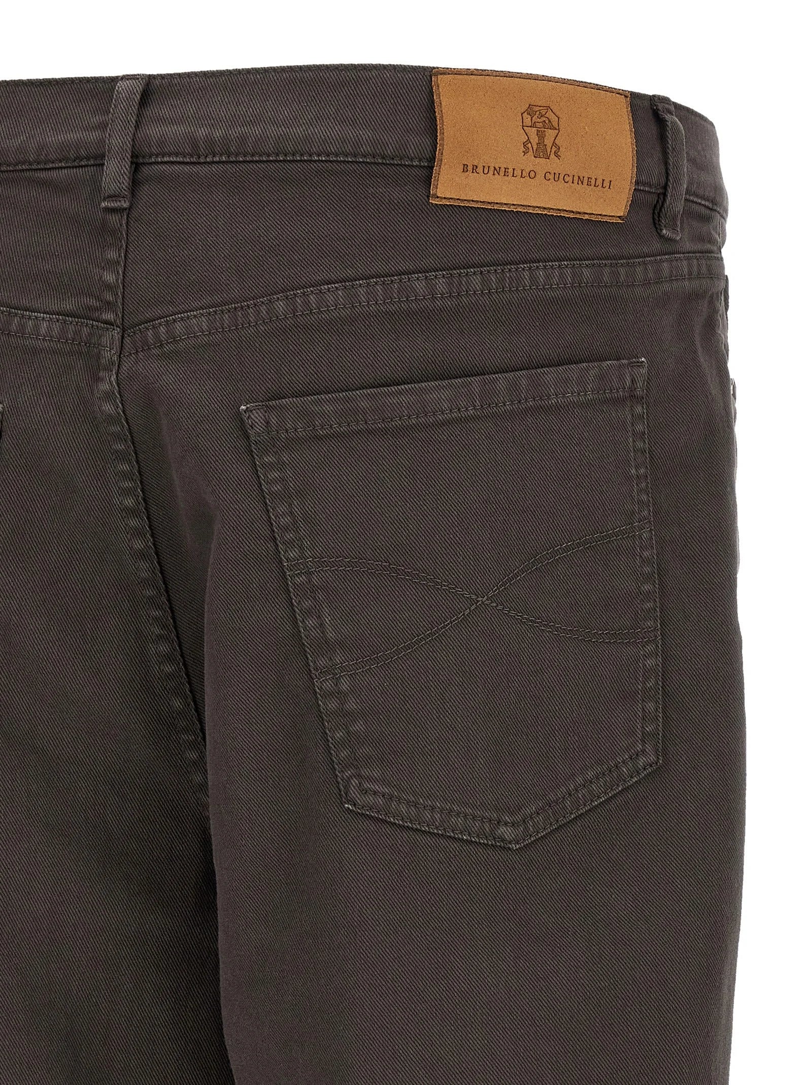 Brunello Cucinelli Brown Cotton Straight-Leg Jeans