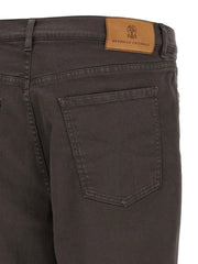 Brunello Cucinelli Brown Cotton Straight-Leg Jeans