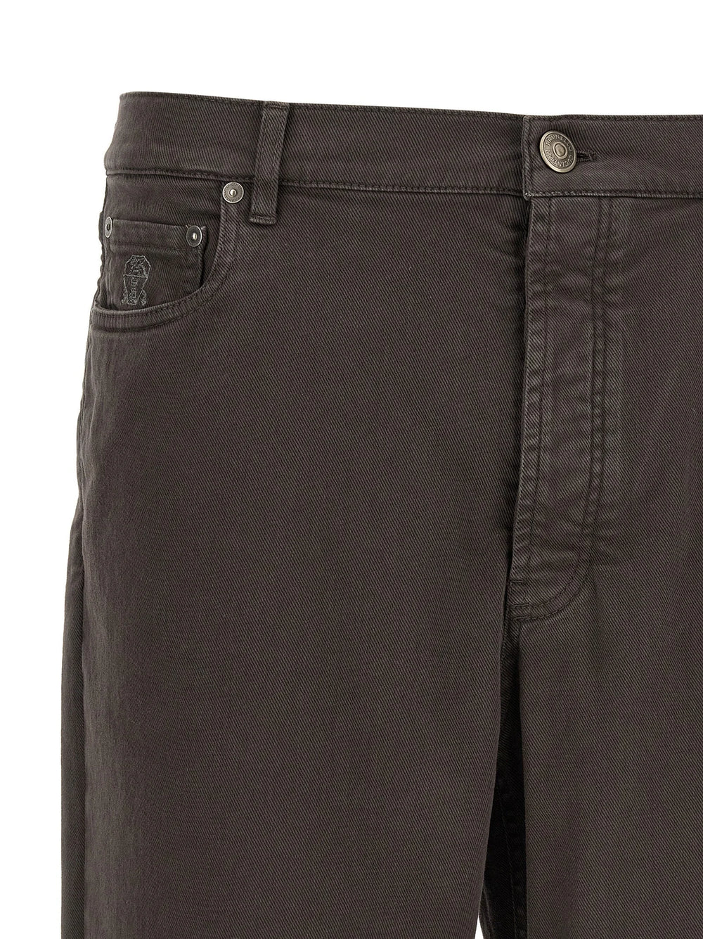 Brunello Cucinelli Brown Cotton Straight-Leg Jeans