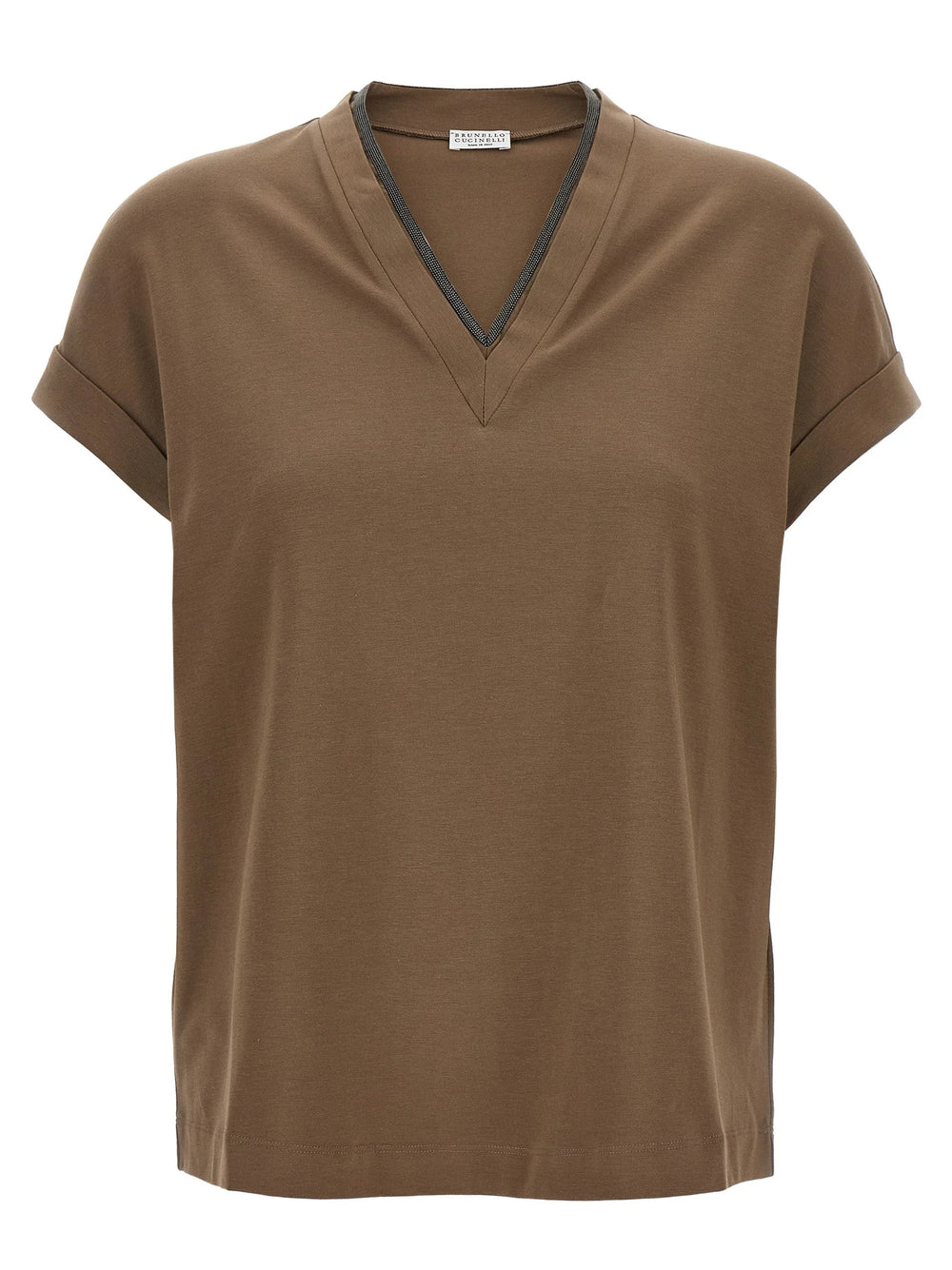 T-shirt Brioni Castanha em Algodão
