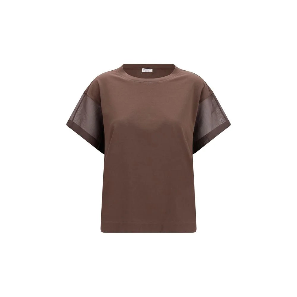 Brunello Cucinelli Brown Cotton T-Shirt