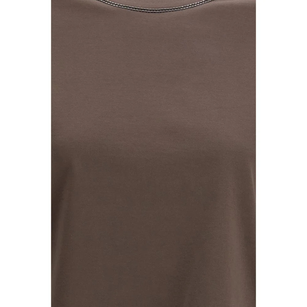 Brunello Cucinelli Brown Cotton T-Shirt - S