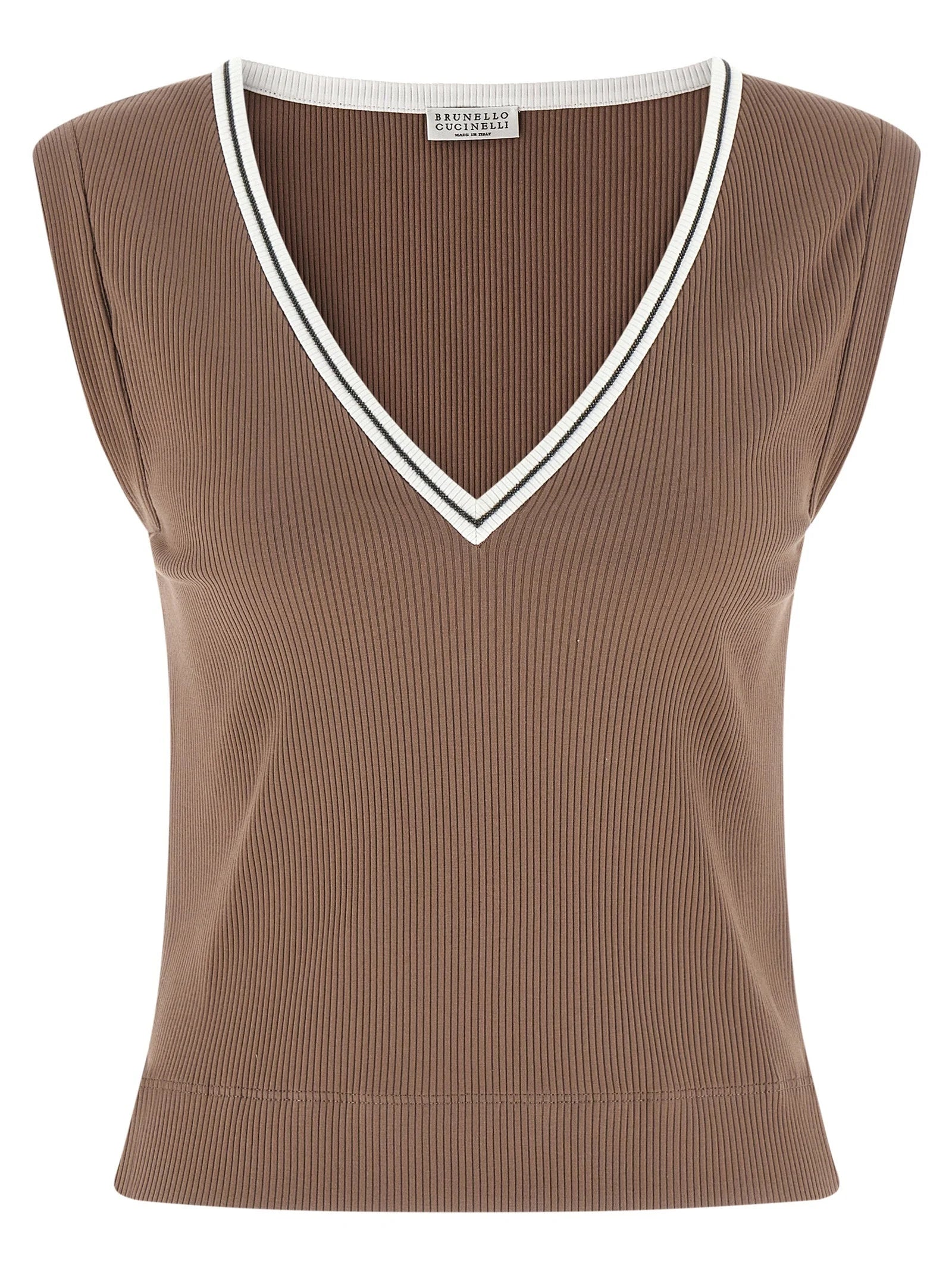 Brunello Cucinelli Brown Cotton Tank Tops - L