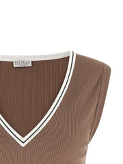 Brunello Cucinelli Brown Cotton Tank Tops - L