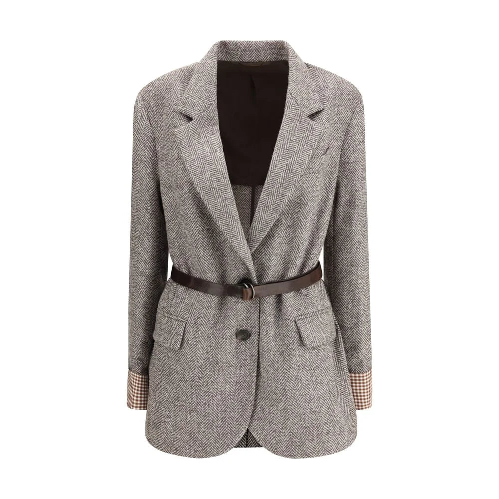 Brunello Cucinelli Brown Fleece Wool Coat