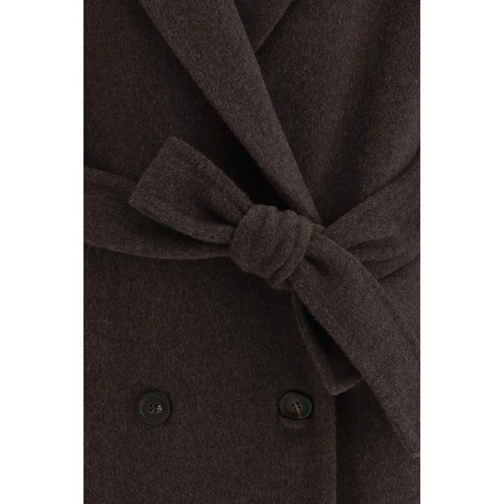 Brunello Cucinelli Brown Fleece Wool Coat