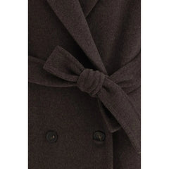 Brunello Cucinelli Brown Fleece Wool Coat