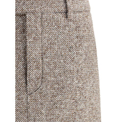 Brunello Cucinelli Brown Fleece Wool Long Skirt