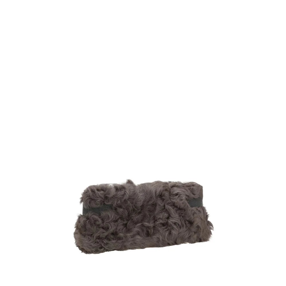 Brunello Cucinelli Brown Fur Clutch Bag